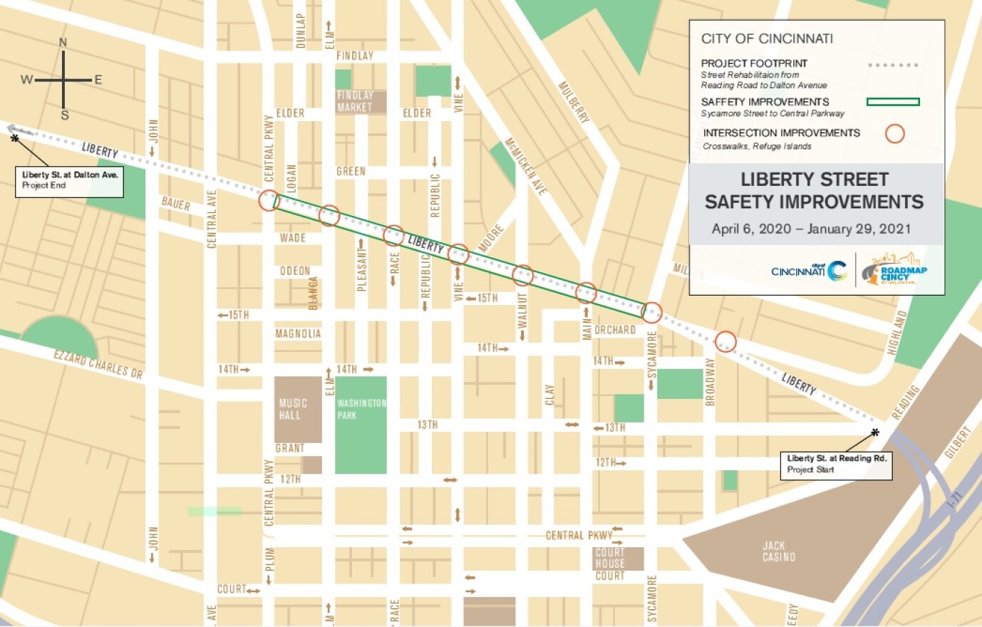 Construction to repave and making safety improvements in Liberty Street begins Monday.